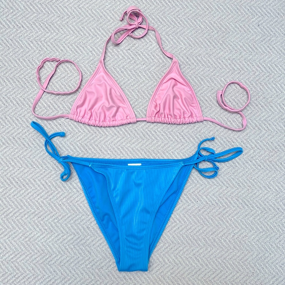 XHILARATION / WILD FABLE Pink and Blue String Bikini 👙